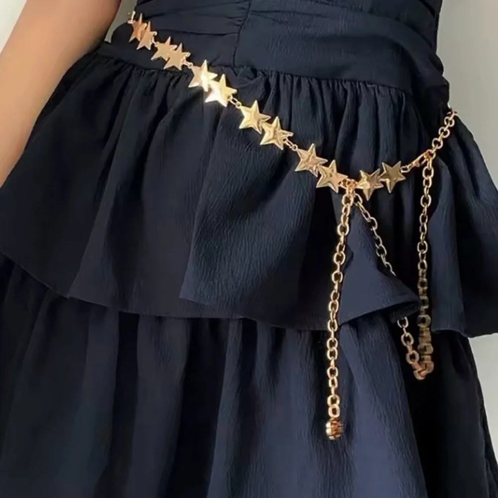 Gold Star Chain Belt for Women Celestial